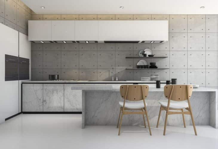 Podłoga z mikrocementu w kuchni